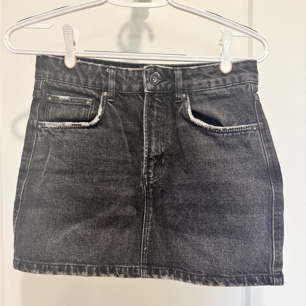 Zara Charcoal Denim Pencil Skirt